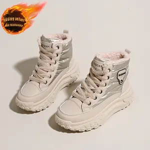 Focus Women'S Shoes Winter Fleece-Lined Shoes High-Top Snow Boots, Snow Boots for Women, Mens Winter Boots Warm High Quality Non Slippery, Outdoor Footwear, Daily Wear, Round Toe, Classic Design, Durable Rubber Sole, Fabric Lining, Thermal Boots