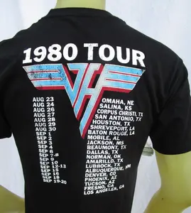 New Van Halen 1980 Tour Live In Concert Vintage Retro Men's Shirt