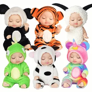 6 cute cartoon stuffed animal doll-shaped sleeping companions, with cute and realistic girl doll models that are very interesting for Kids