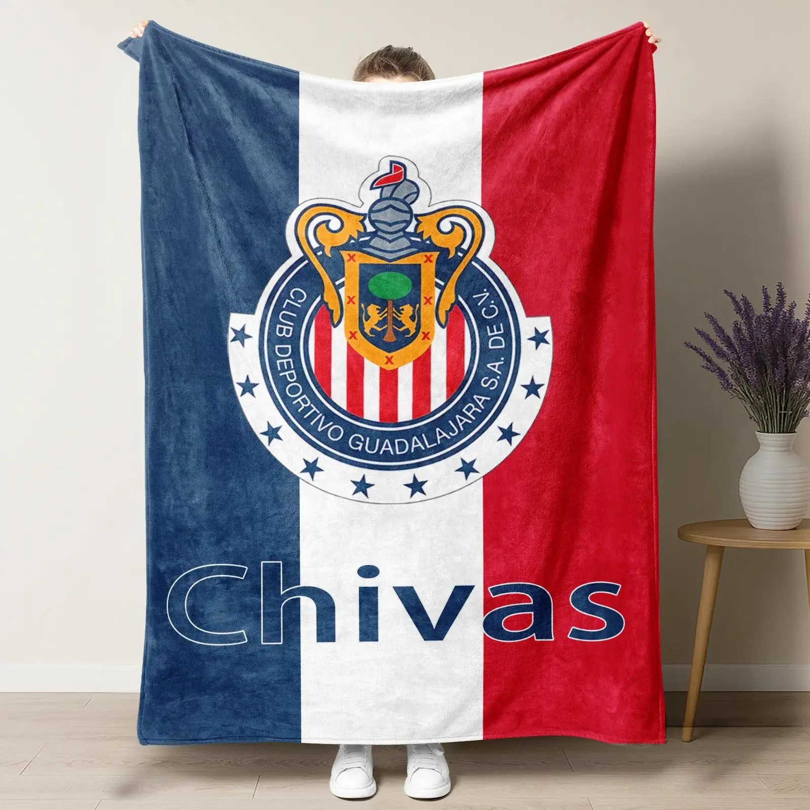 Chivas Blanket, Club Deportivo Fleece Blanket, Chivas Soccer Fan Gift, Liga MX Throw Blanket, Mexican Football Team Soft Cozy Blanket for Bed Sofa Couch Home Decor
