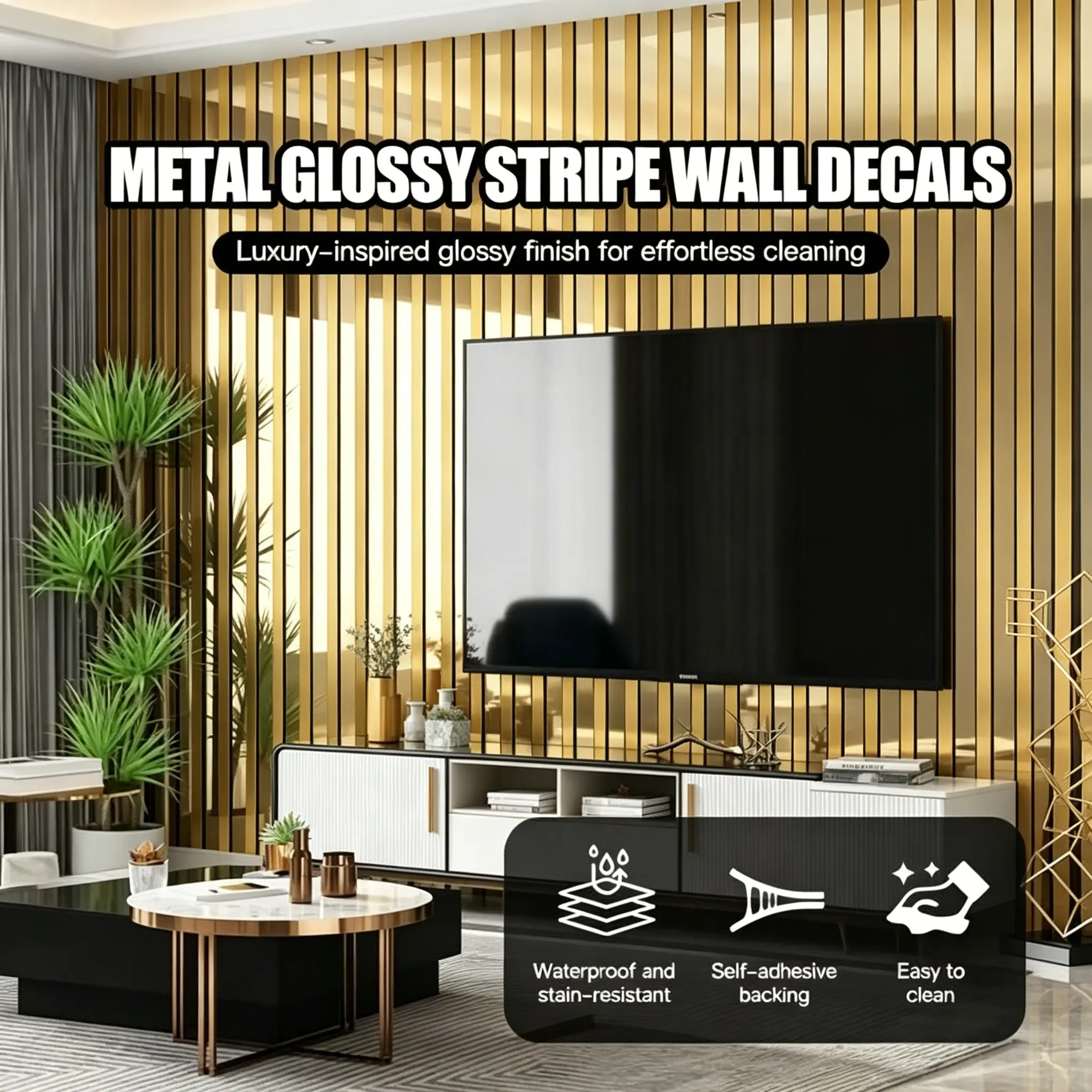 Self-Adhesive Gold Silver Color 3D Mirror Grid Texture Decorative Wall Sticker, Wall Decals, Textured Stickers, Modern Wall Sticker, Thick PVC Vinyl, Easy Install, Home Renovation Decor, Room Decor Wall