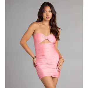Cut to the Chase Ruched Tube Mini Dress