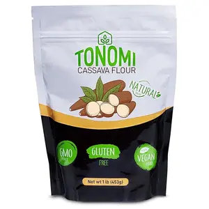 Tonomi All Natural Cassava Flour, Gluten-Free Flour  for Baking,Made from 100% Togolese Cassava, 1lb Bag Bake Fiber