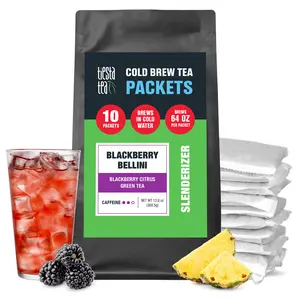 Tiesta Tea - Blackberry Bellini Cold Brew Tea - Blackberry Citrus Green Tea - Loose Leaf Tea Blend - Medium Caffeinated Iced Tea - Cold Brew Tea Packets - Brews 64 oz of Pitcher Per Bag (Pack of 10)