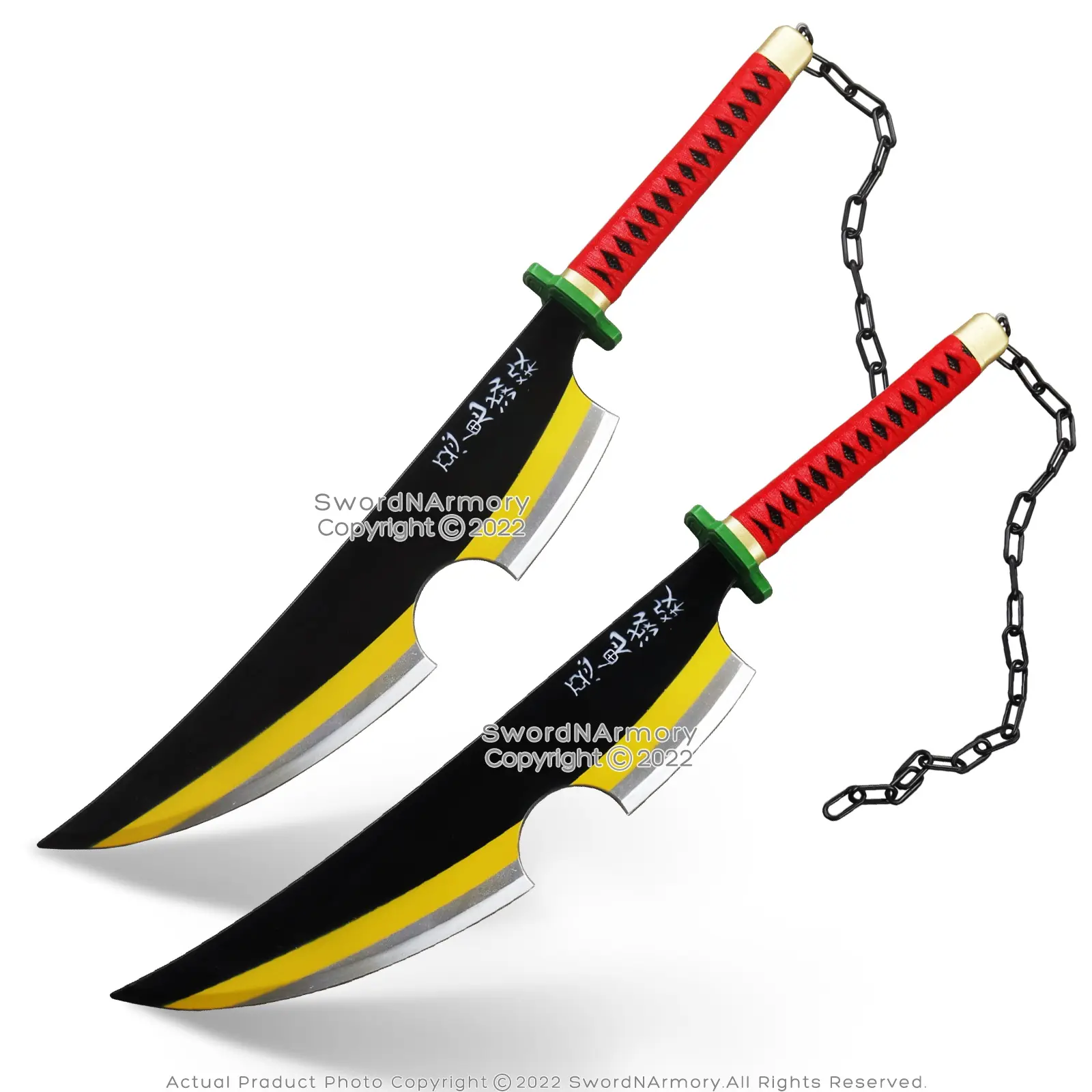 Set of 2 Tengen Uzui 30.5” Foam Cosplay Anime Demon Killer Sword Costumes Halloween Set of 2 Tengen Uzui 30.5” Foam Cosplay Anime Demon Killer Sword Costumes Halloween