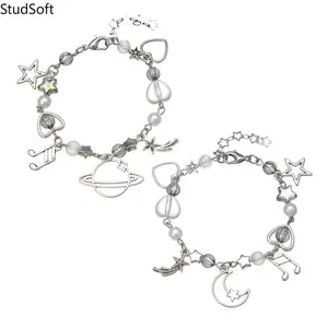 2026 New Arrival: "Spicy Girl" Punk-Style Cutout Bracelet — Featuring Stars, Moon, Sun, and Cat Motifs — Perfect for Couples and Best Friends