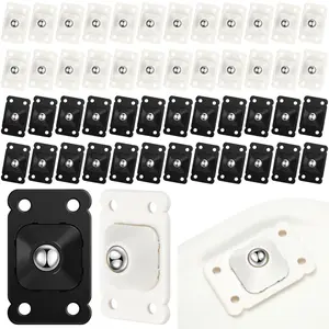 48 Pcs Self Adhesive Caster Appliance Rollers Appliance Slider for Kitchen 360° Universal Wheel Mini Roller Ball  Bearing for Kitchen(White, Black) Furniture Lift Mover