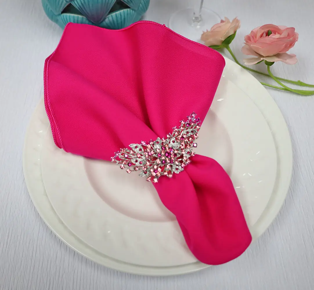 17"x17" Polyester Napkins  - Fuchsia (10pcs/pk)