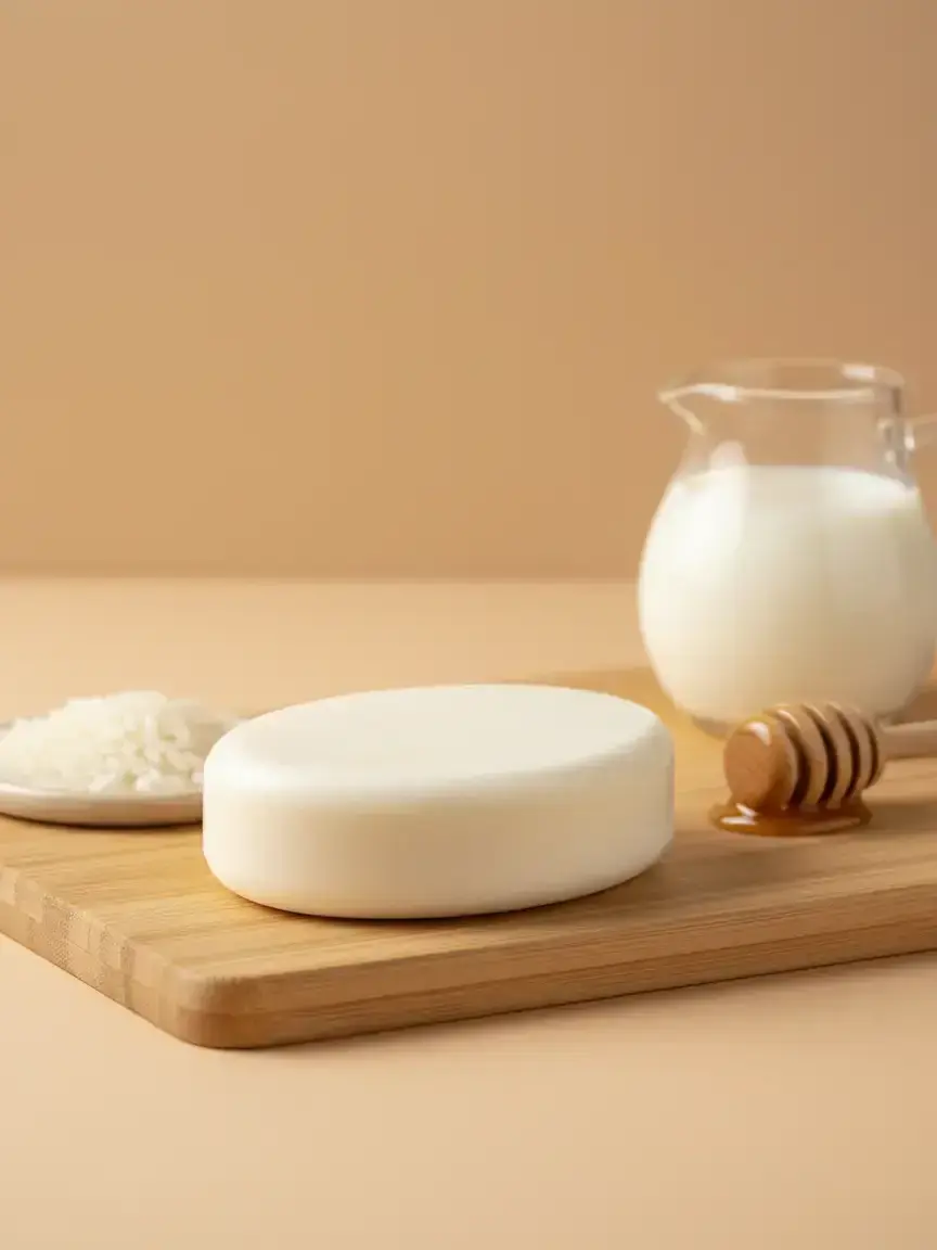 Handmade Sacred Rice Glow Soap - Natural Body Care Cosmetic Cleanser with Korean Rice, Honey & Goat Milk, Hydrating Gentle Cleansing for All Sensitive Skin, Brightening Face & Body