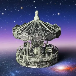 DIY Metal Assembly Model, 3DPuzzle Set, Brain-teasing Puzzle, Miniature Creative Toy, Zodiac Carousel, Stress-relief Puzzle Toy, Birthday Gift