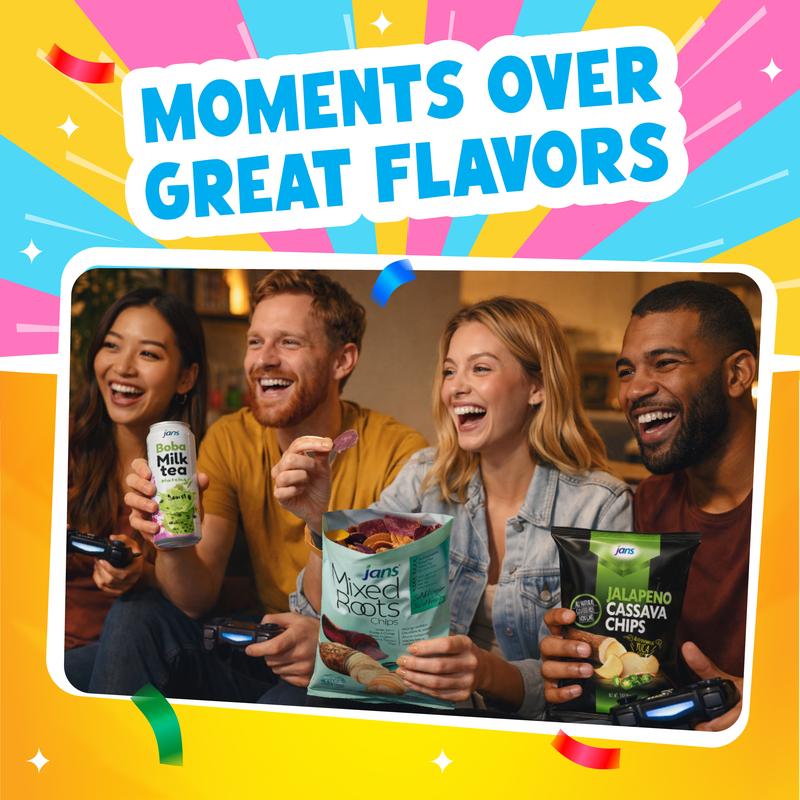 20 Assorted Asian Snack Box - Sweet & Savory Snacks & Chips, Boba & Tropical Drinks, Ramen, Biscuits, Cookies, Candies, Jellies & More