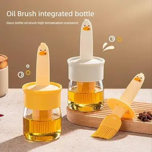 Duckling brush household silicone oil brush with bottle kitchen pancakes food grade barbecue baking oil pot household kitchen