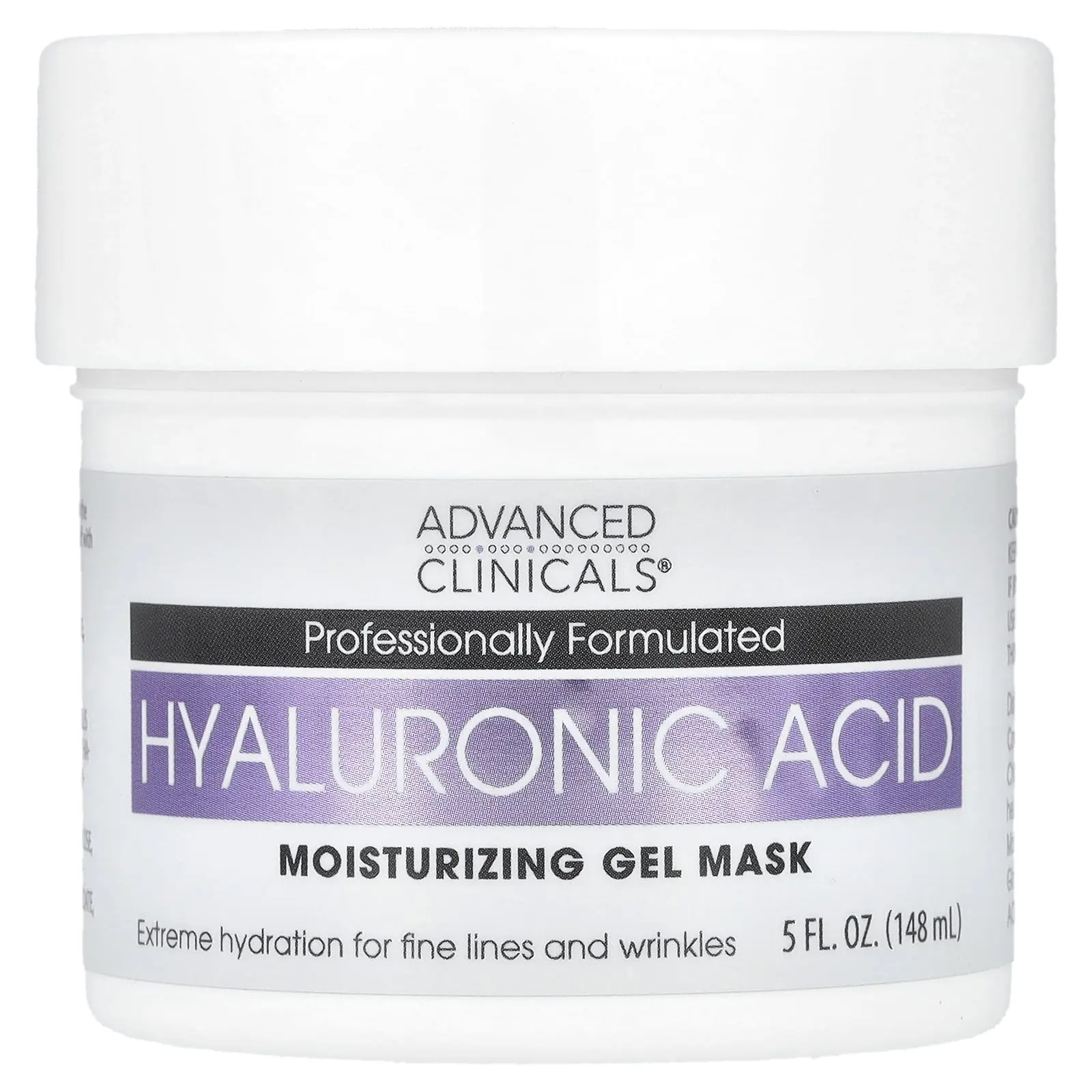 Advanced Clinicals Hyaluronic Acid, Moisturizing Gel Beauty Mask, 5 fl oz (148 ml)