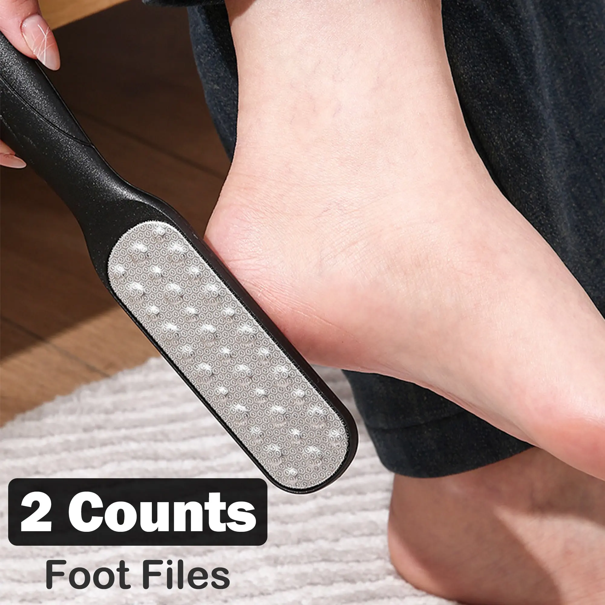 2 Count Pedicure Foot Rasp File Remover Tool, Double-Sided Stainless Steel Pedicure Scrubber Rasp for Removing Dead Skin and Calluses, Restores Your Feet’s Natural Softness