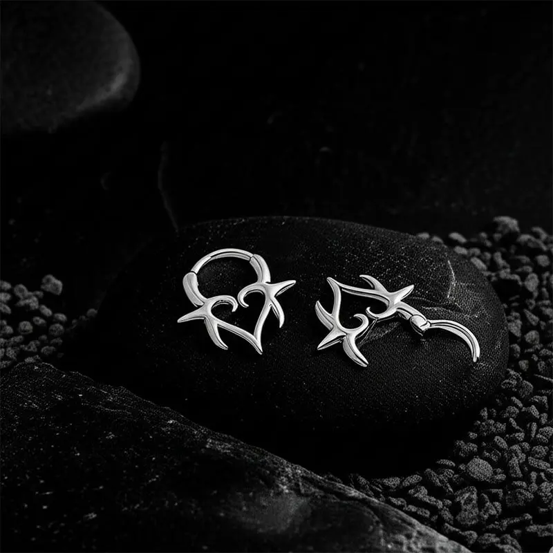 GTHIC Punk Heart Stainless Steel Nose Ring for Men Women Fashion Accessories Daily Wear Father's Day Mother's Day Gifts