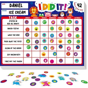 I Did It  Chart, Behavior  Chart System with 50 Perforated Sheets Plus 2648 Motivational Stickers Fridge Daily Schedule Chore Chart to Motivate  Habits & Responsibilities