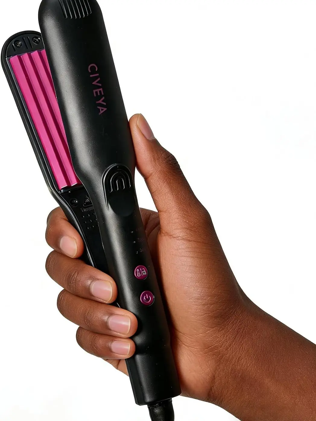 CIVEYA Small Hair Volumizing Iron for Thin Fine Hair, Root Crimper Hair Tool for Volume, Mini Crimping Iron 3 Adjustable Heats, Micro Volumizer Tool, Rose Pink