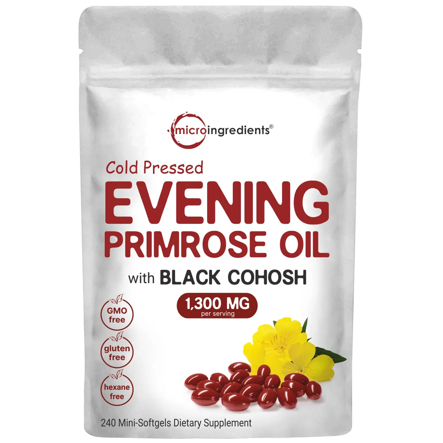 Micro Ingredients Evening Primrose Oil, 240 Softgels