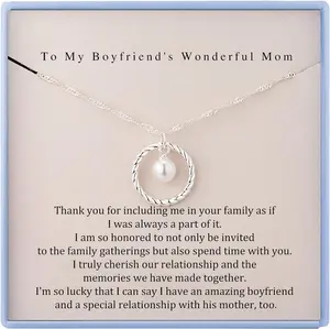 To My Boyfriend's Mom Necklace Sterling Silver Necklace Gifts for Boyfriends Mom Mothers Day Gifts