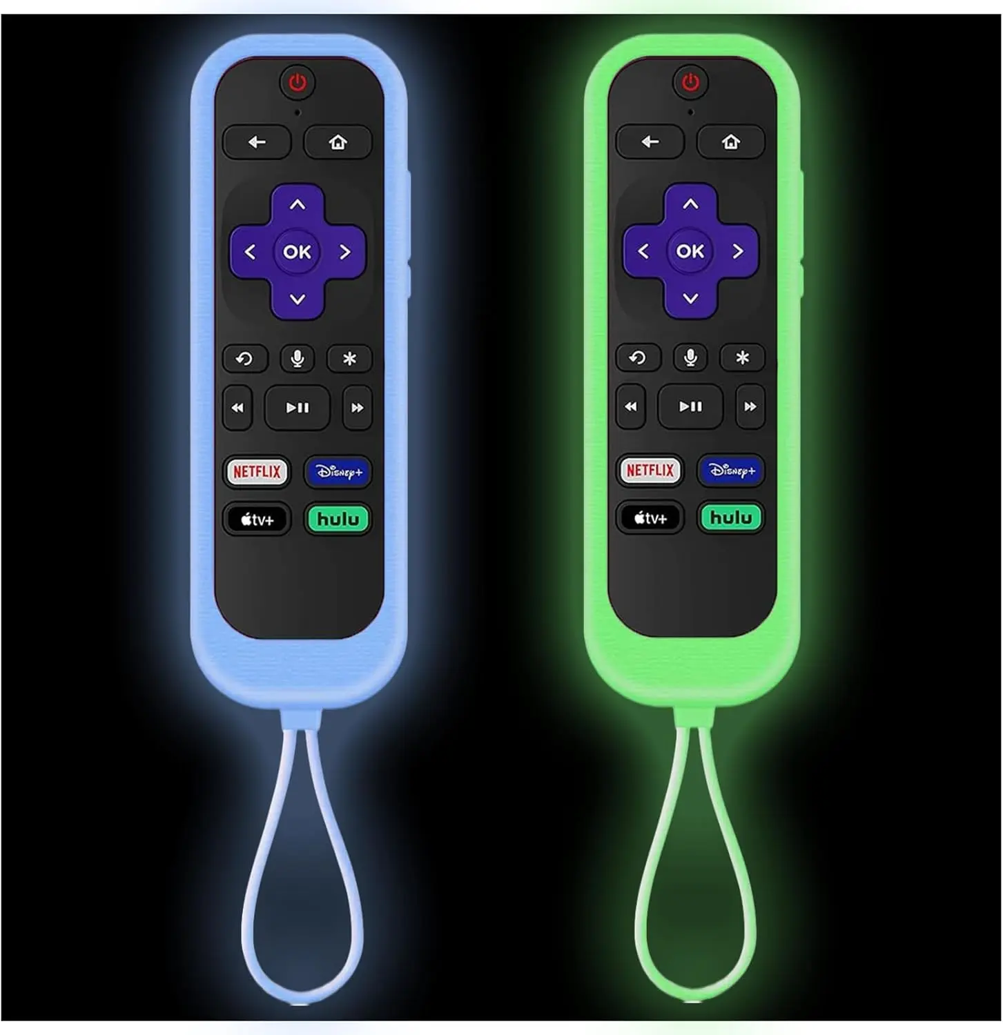 2Pack Remote Cover with  for  | Onn Remote | Express 4K+ | TV | TCL Glow in The Dark