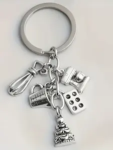 Unisex Mini Baking Tool Keychain, Cute Kitchen Utensil Pendant, Wallet Handbag Car Keychain, Versatile Accessory Set
