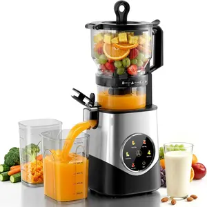 Kismile Cold Press Juicer, Masticating Juicer Machine with 6.1" Extra Large Chute, Touch Screen Color Menu with 5 Modes, High Juice Yield, BPA Free, Easy to Clean, for Citrus, Lemon, Celery & Nut Milk