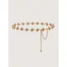 BloomChic Women's Sunflower Floral Motif Alloy Chain Link Statement Design Belt - Stylish Summer Accessories for Women, Ideal for Dresses & Jeans, SohoChic