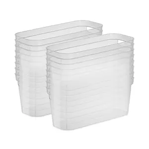 Sterilite 6.25x6.25x15 In Narrow Storage Bin w/ Carry Handles, Clear (16 Pack)