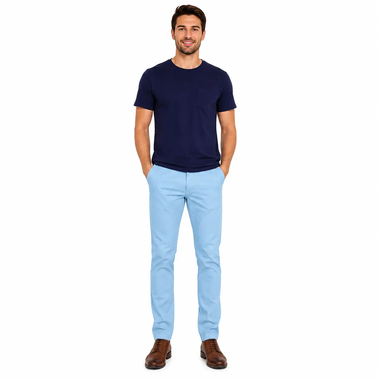WESTACE Mens Chino Pants Athletic-Fit Stretch Cotton Comfort Flat Front Casual Stretch Chino Pants 30W–40W Classic Dress Menswear Evening Fashion Pockets