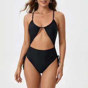 CUPSHE Cutout Front Lace-Up Back One-Piece Stylish Beachwear U Neckline Crossback Straps Swimwear Summer Beach Party Swimsuit Modern Bathing Suits #tiktokshopmemorialday