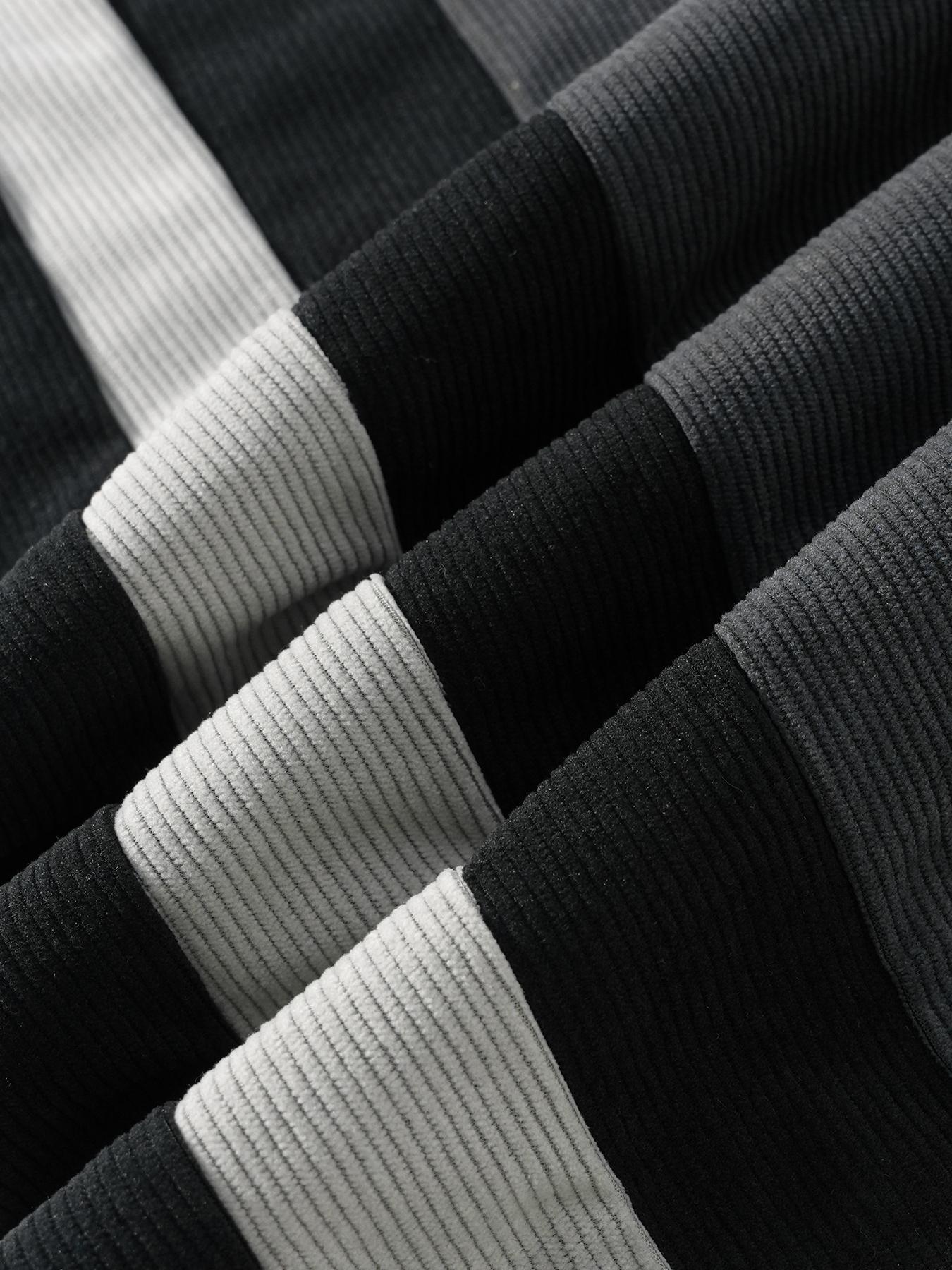 Casual Pants，Patchwork Casual Pants Three-color patchwork corduroy versatile retro straight-leg pants; unisex spring/summer loose wide-leg pants; drapey casual pants in Maillard tones