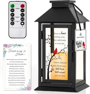 Memorial Lantern Bereavement Gifts - LED Candle & Remote for Loved Ones in Memory of Mother or Father Loss of Loved One