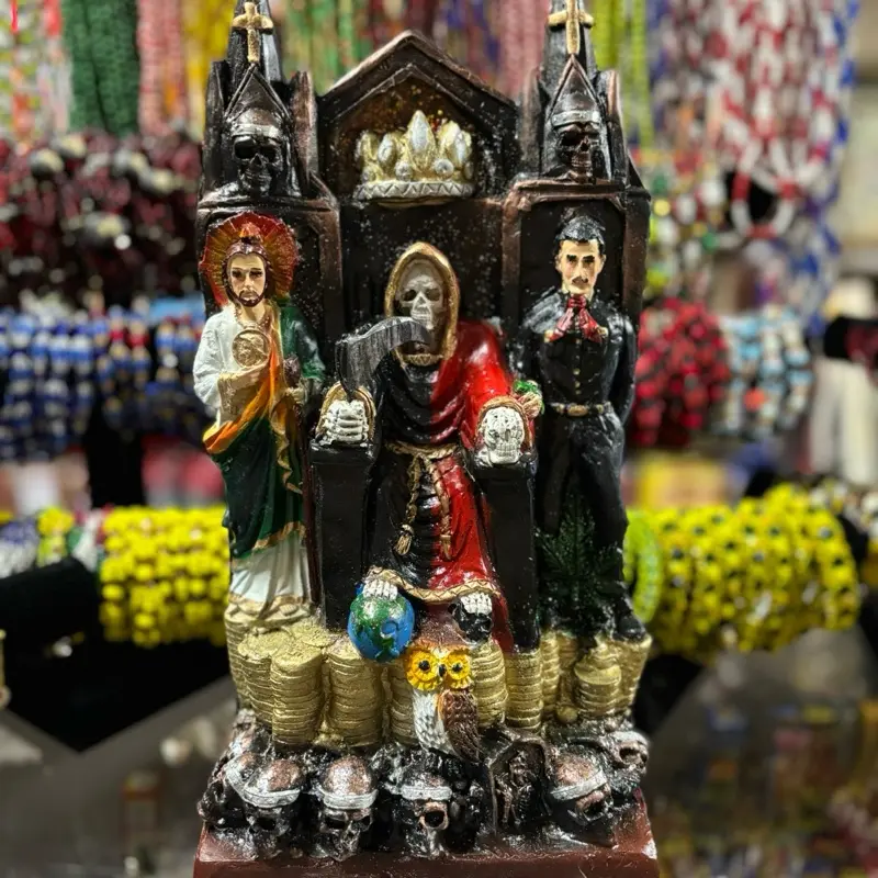 Santa Muerte, San Judas, Malverde Statue