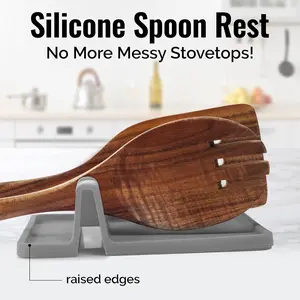 Square Silicone Tableware Rest - High Heat-Resistant, BPA-Free Drip Pad Holder for Kitchen Gadgets (Ladles, Tongs, Cooking Spatulas) - Ideal for Stove Top, Kitchenware Gift