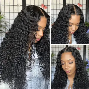 Midulla Water Wave Wear to Go Glueless Wigs Human Hair Pre Bleached Knots 7x5 Pre Cut Lace Closure Wigs Pre Plucked Curly Human Hair Lace Front Wigs Beginner Friendly