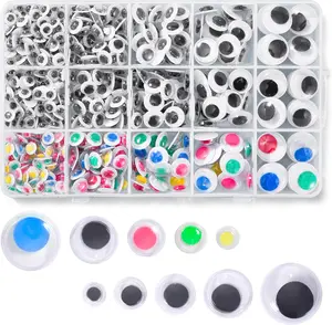600pcs Black and Multi Colors Wiggle Googly Eyes Self Adhesive Small and Large Googly Eyes for Crafts