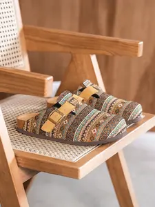 Boho Style Wooden Sandals for Men & Women, Comfortable Casual Design, Slipper Straps, Perfect Gift Choice, Ideal for Outdoor Walks & Home Relaxation, Walking Shoes