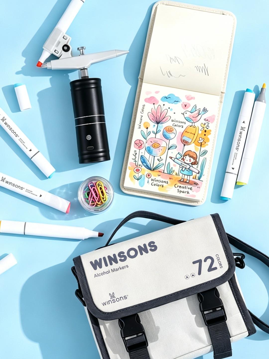 WINSONS Upgrade Dual Tip Alcohol Markers Set – Airbrush Compatible Professional Art Markers (24/48/72 Colors) WINSONS Upgrade Dual Tip Alcohol Markers Set – Airbrush Compatible Professional Art Markers (24/48/72 Colors)