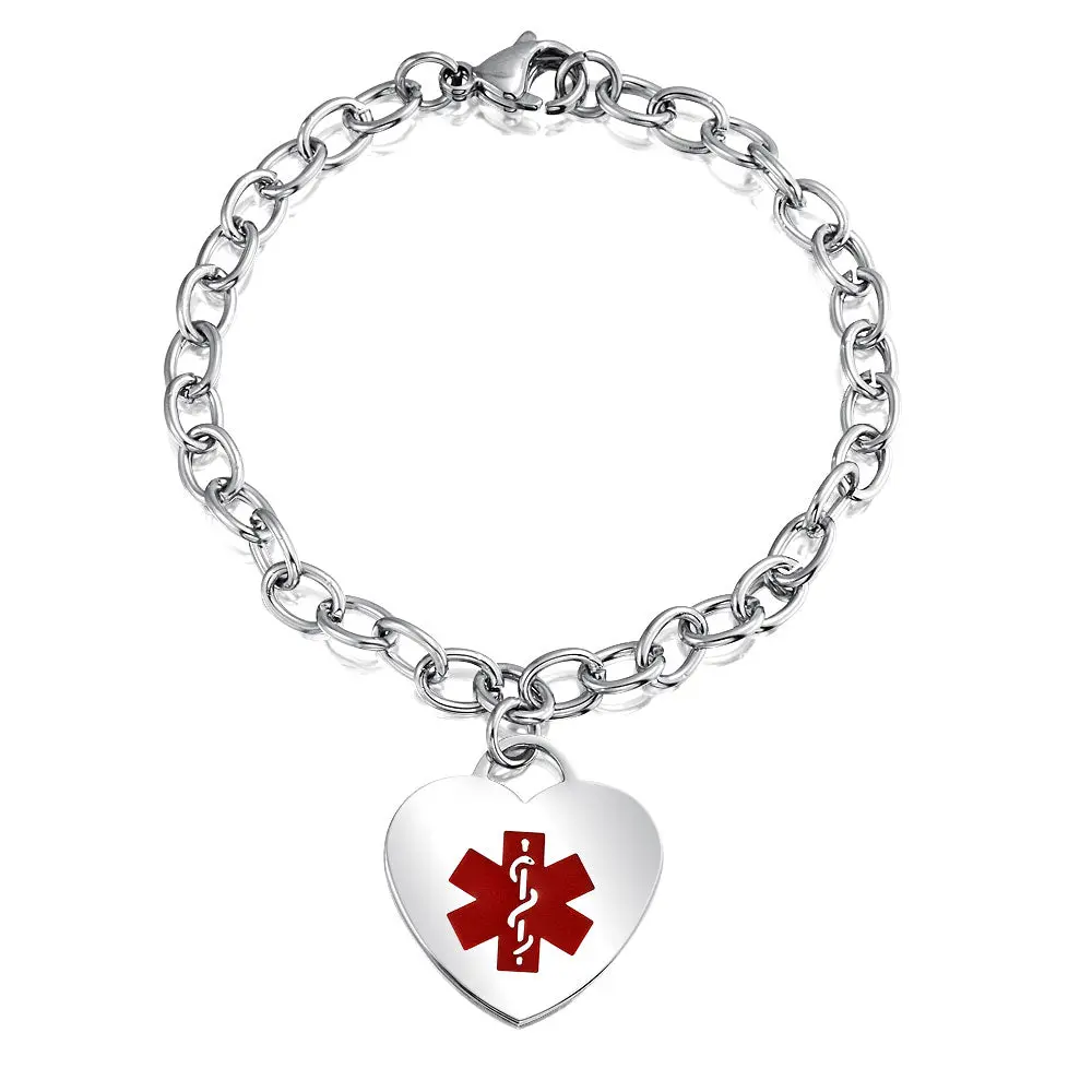 Silver Cross & Heart Charm Chain Belt with Red Accents Large Oval Cross Buckle Red Cross Patch Destroyer Belt by  main image 3