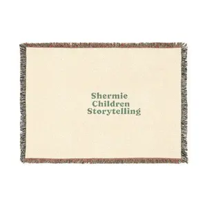 Shermie Children Storytelling Woven Blanket | Text Embroidered Throw