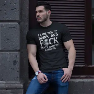 t-shirt humor Funny "I Came Here to Drink" Graphic T-Shirt Classic Fit Heavy Cotton Tee for Parties Bars & Tailgates Menswear bold statement