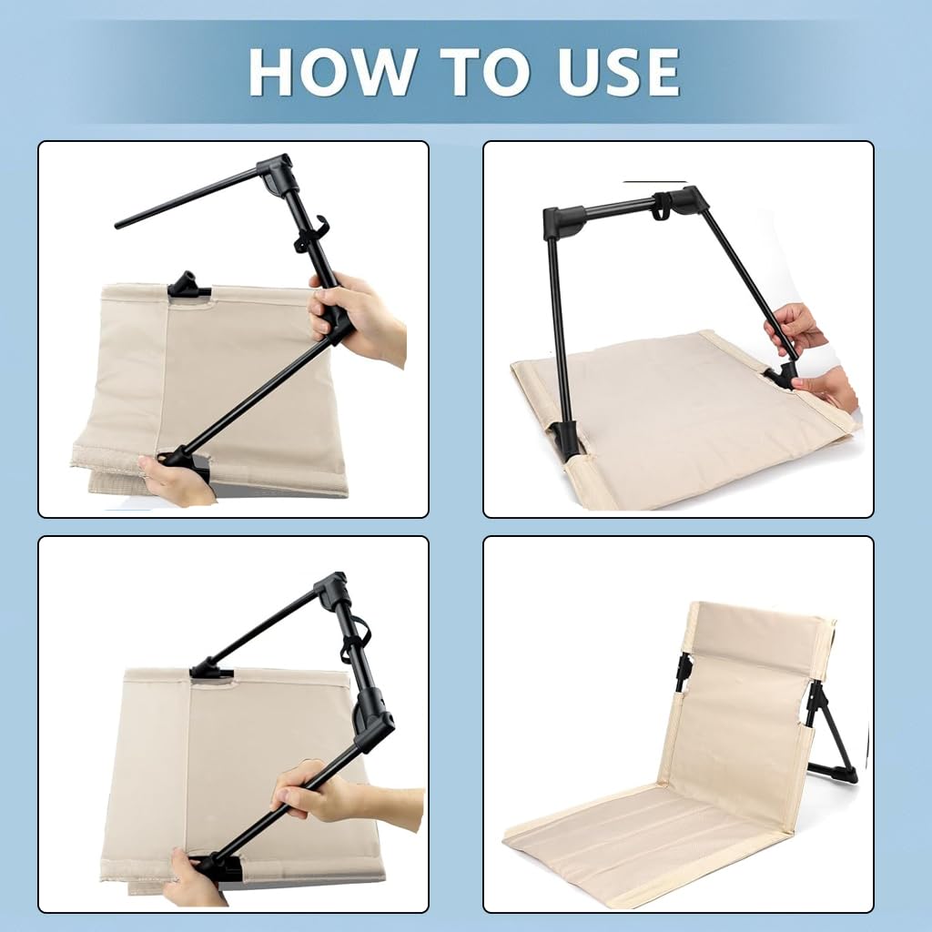 Portable ultra lightweight folding chair made of Oxford cloth Featuring a backrest for stability it is ideal for camping and fishing