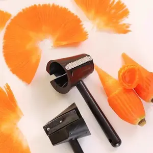 Stainless Steel Salad Flower Curler Set Carrot Cucumber Flower Cutter Spiral Curling Shredding Slicing Kitchen Veggie Cutter