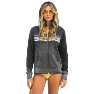 5 STRIPE HOODIE - FADED SMOKE