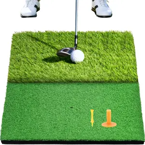 Heavy-Duty Golf Hitting Mat – Dual Turf Design Simulates Fairway & Rough for Real Course Feel, Indoor/Outdoor Practice Mat for Full Swing & Chipping Training, Easy Carry Strap