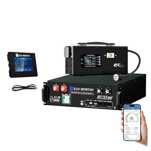 ECO-WORTHY Cubix100 48V 100Ah LiFePO₄ Battery, UL9540A & UL1973 & CEC Listed, Built-in Monitor, Bluetooth & WiFi, 5120Wh Solar Storage, Server Rack Mount, for Home Backup & Off-Grid