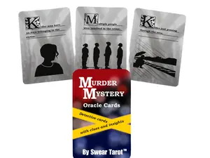 Murder Mystery Oracle Cards True Crime Detective Cards with Clues and Insights, 56 Cards, Premium Cardstock, Made in USA