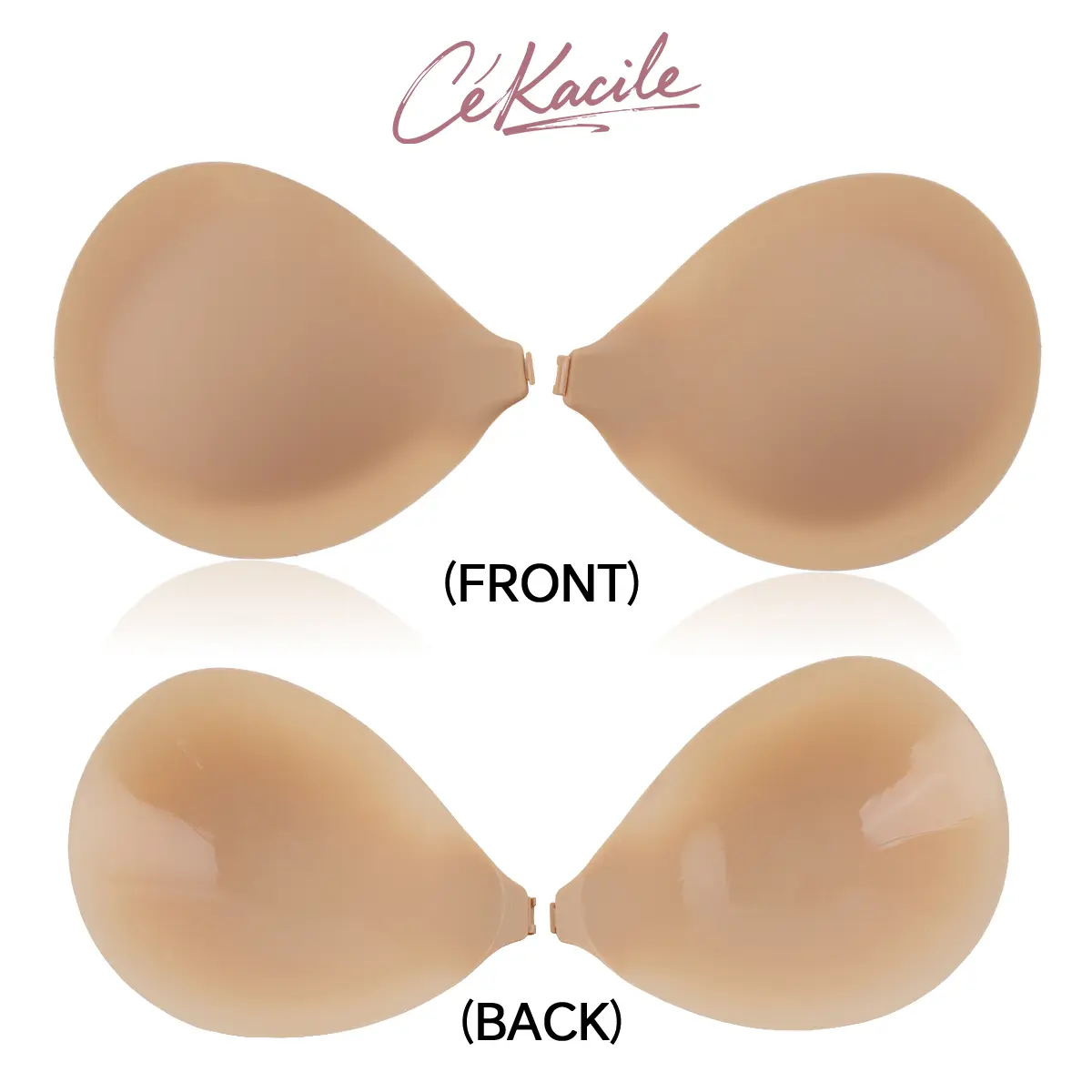 Cékacile Silicone adhesive bra seamless sticky invisible push up bra for tank top.Dress for womenswear Comfort bras straplessbra push bra wireless bras for women minimizer bra Push Up