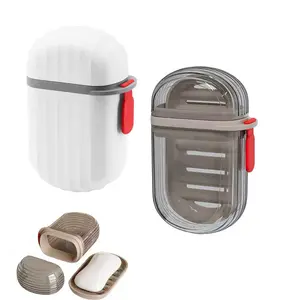 Airtight Soap Box for Travel, Hygienic Portable Soap Container, Compact Soap Holder for Hiking Hotel Toiletry Kit, 1-Pack Handmade Soap Dish Travel Soap Dish Oval Leakproof Draining