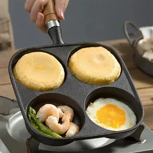 4-Hole Egg Frying Pan Nonstick Cookware Steak Pancake Pans Omelet Pan Frying Pot Suitable for Gas Stove Induction Cooker